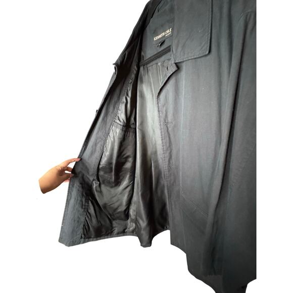 KENNETH COLE NEW YORK MENS BLACK RAIN OVERCOAT SIZE L - Picture 7 of 8